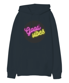 Good Vibes Oversize Unisex Kapüşonlu Sweatshirt