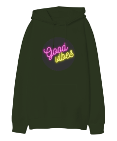 Good Vibes Oversize Unisex Kapüşonlu Sweatshirt