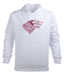 GOT WOLF Beyaz Erkek Kapüşonlu Hoodie Sweatshirt