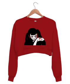 Gothic anime girl Kadın Crop Sweatshirt