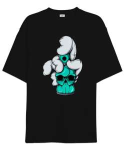 Graffiti Spray Siyah Oversize Unisex Tişört