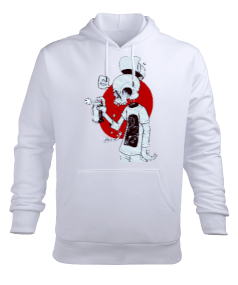 Grafitici İskelet Erkek Kapüşonlu Hoodie Sweatshirt