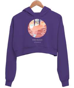 Grand Canyon - The magic of nature Mor Kadın Crop Hoodie Kapüşonlu Sweatshirt