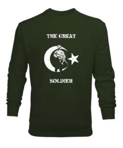 Great Soldier - Büyük Asker Haki Yeşili Erkek Sweatshirt