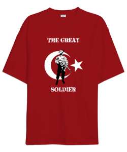 Great Soldier - Büyük Asker Kırmızı Oversize Unisex Tişört