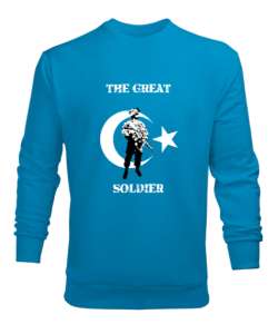 Great Soldier - Büyük Asker Turkuaz Erkek Sweatshirt