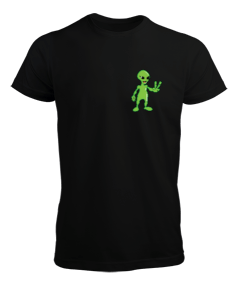 Green Alien, Black Erkek Tişört