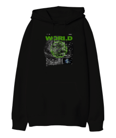 Green World Oversize Unisex Kapüşonlu Sweatshirt