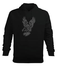 Grey Eagle Erkek Kapüşonlu Hoodie Sweatshirt