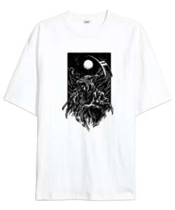 Grim Reaper - Fantastic Nightmare Beyaz Oversize Unisex Tişört