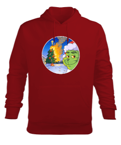 GRINCH RED Erkek Kapüşonlu Hoodie Sweatshirt