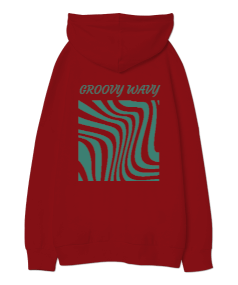 Groovy Wavy Oversize Unisex Kapüşonlu Sweatshirt