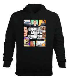 GTA - Grand Theft Crypto Erkek Kapüşonlu Hoodie Sweatshirt