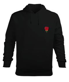 GÜL DESENİ Erkek Kapüşonlu Hoodie Sweatshirt