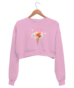 GÜL DONDURMALARI Kadın Crop Sweatshirt