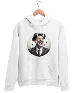 Gülen Adam Komedi Beyaz Unisex Kapşonlu Sweatshirt