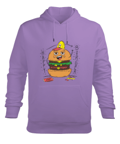 Gülen yüzlü Hamburger Erkek Kapüşonlu Hoodie Sweatshirt