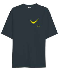 Gülümse - Smile Füme Oversize Unisex Tişört