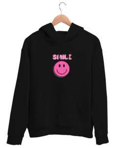 Gülümsemek Smile Siyah Unisex Kapşonlu Sweatshirt