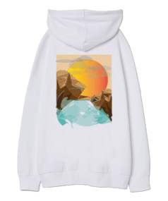 GÜN BATIMI Oversize Unisex Kapüşonlu Sweatshirt