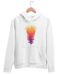 Gün Batımının Tadını Çıkar - Sunset Beyaz Unisex Kapşonlu Sweatshirt