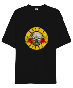 Guns N Roses Baskılı Siyah Oversize Unisex Tişört