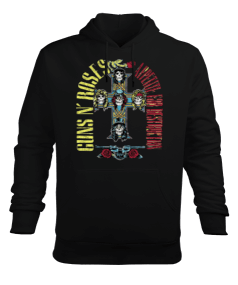 Guns N Roses Rock Baskılı Erkek Kapüşonlu Hoodie Sweatshirt