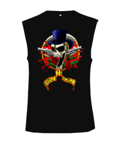 Guns N Roses Rock Baskılı Kesik Kol Unisex Tişört