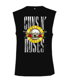 Guns N Roses Rock Baskılı Kesik Kol Unisex Tişört