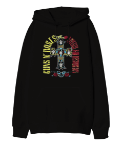 Guns N Roses Rock Baskılı Oversize Unisex Kapüşonlu Sweatshirt