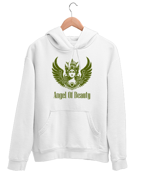 Tisho - Güzellik Meleği - Angel Of Beauty Beyaz Unisex Kapşonlu Sweatshirt