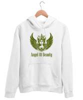 Güzellik Meleği - Angel Of Beauty Beyaz Unisex Kapşonlu Sweatshirt - Thumbnail