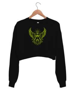 Güzellik Meleği - Angel Of Beauty V2 Siyah Kadın Crop Sweatshirt