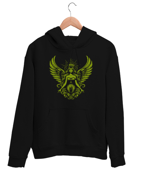 Tisho - Güzellik Meleği - Angel Of Beauty V2 Siyah Unisex Kapşonlu Sweatshirt