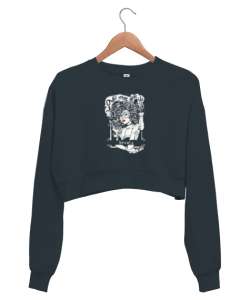 Güzellik ve Saçlar- Beauty Füme Kadın Crop Sweatshirt