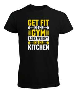Gym - Fitness Formda Kal Siyah Erkek Tişört