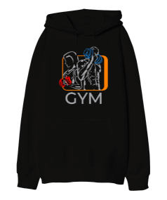 Gym Fitness Oversize Unisex Kapüşonlu Sweatshirt