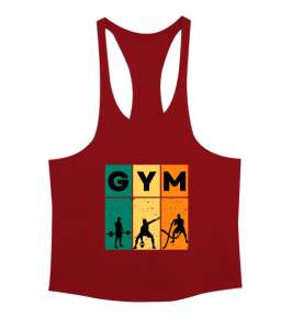 GYM Fitness Vücut Geliştirme Motivasyon Kırmızı Erkek Tank Top Atlet