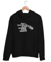 GYM - Halter - Kaslı - Fitness - Vücut Geliştirme Siyah Unisex Kapşonlu Sweatshirt - Thumbnail