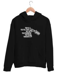 GYM - Halter - Kaslı - Fitness - Vücut Geliştirme Siyah Unisex Kapşonlu Sweatshirt