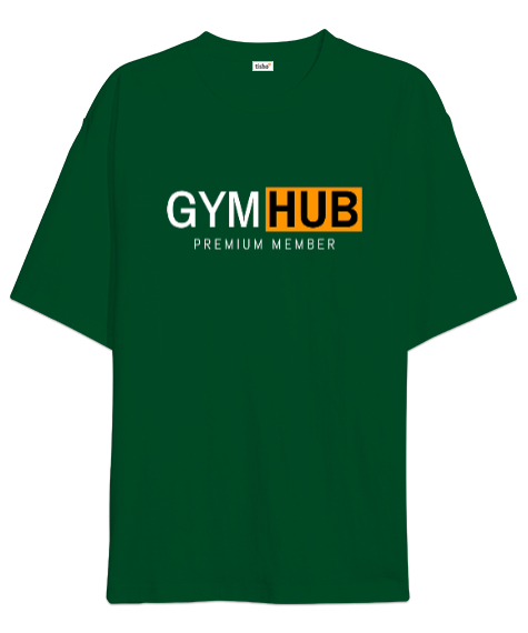 Gym Hub Premium Member Çimen Yeşili Oversize Unisex Tişört