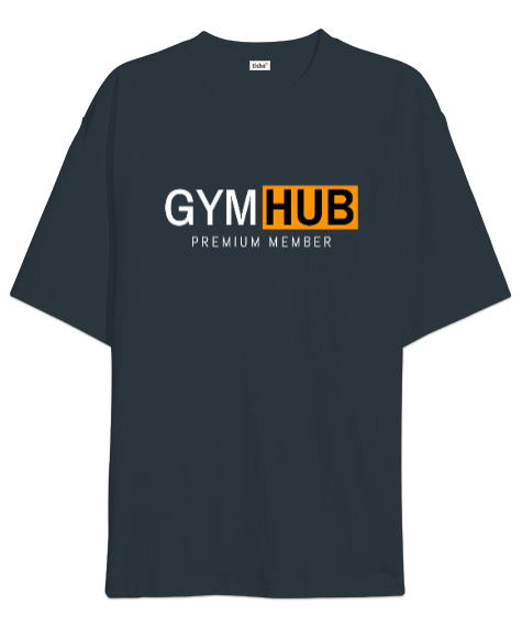 Gym Hub Premium Member Füme Oversize Unisex Tişört