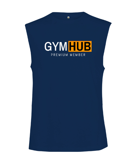 Gym Hub Premium Member Lacivert Kesik Kol Unisex Tişört