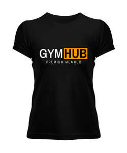 Gym Hub Premium Member Siyah Kadın Tişört