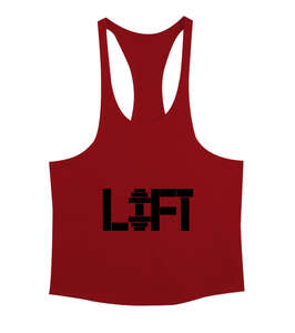 Gym Lift Tasarım Baskılı Kırmızı Erkek Tank Top Atlet