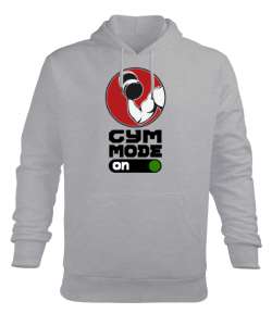 GYM Mode - Halter Fitness V1 Gri Erkek Kapüşonlu Hoodie Sweatshirt