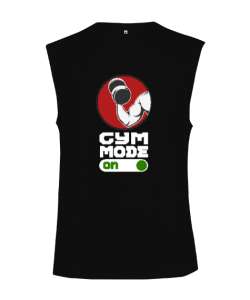 GYM Mode - Halter Fitness V1 Siyah Kesik Kol Unisex Tişört