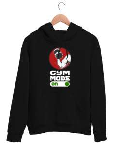 GYM Mode - Halter Fitness V1 Siyah Unisex Kapşonlu Sweatshirt