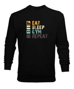 GYM Routine - Rutin - Halter Siyah Erkek Sweatshirt