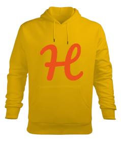 H Harfli Erkek Kapüşonlu Hoodie Sweatshirt